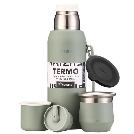 Kit Matero Terrano Termo Premium 750ml con asa + Mate Flap