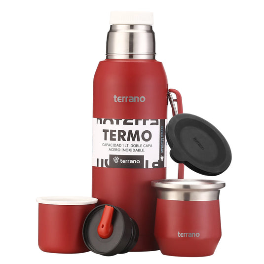 Kit Matero Terrano con Termo Premium 1lt + Mate Flap