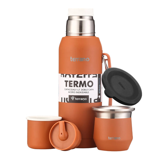 Kit Matero Terrano con Termo Premium 1lt + Mate Flap