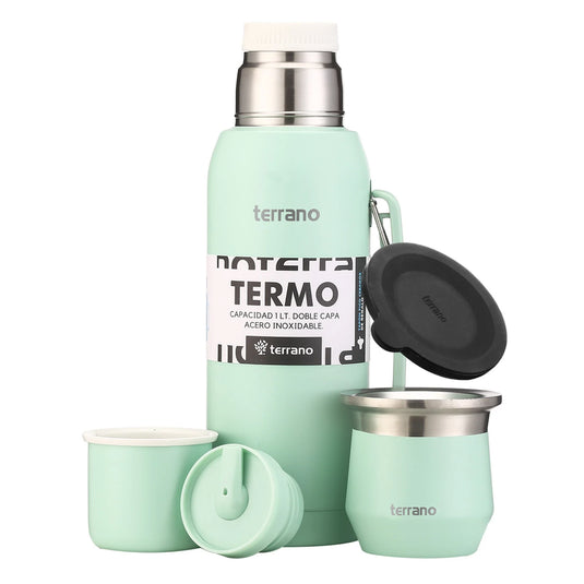 Kit Matero Terrano Termo Premium 750ml con asa + Mate Flap