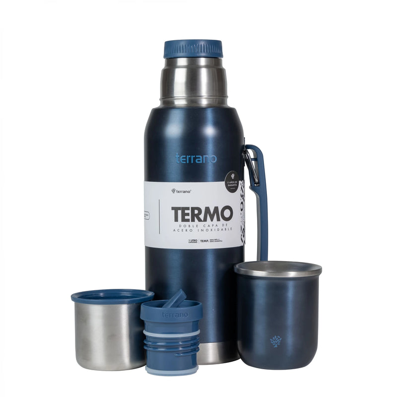 Cargue la imagen en el visor de la galería, Kit Matero Metalizado Terrano con Termo Premium 1lt + Mate Sicilia
